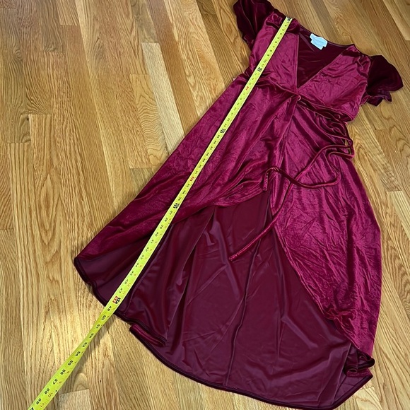 BHLDN Thrive Velvet MIDI Wrap Dress Blue Size Large NWT - Picture 16 of 16